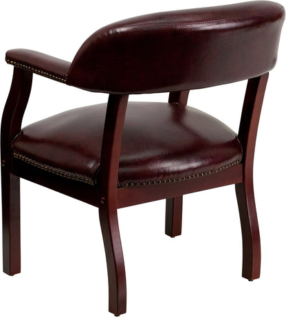 Flash Furniture Diamond Oxblood Luxe conferentiestoel van vinyl met accent nagelbekleding