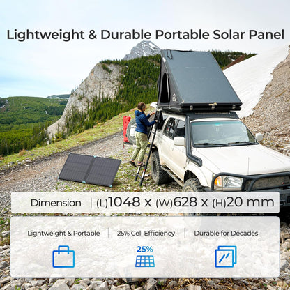 Renogy Opvouwbaar zonnepaneel, 100 W, cellen type N, opvouwbaar, draagbaar, opvouwbaar, waterdicht IP67, voor campers, caravans, hutten, camping, thuisrugsysteem, 320 Wh