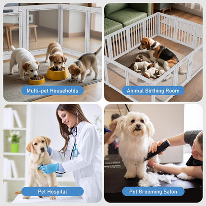 Transparante acryl hondenpen voor binnen, transparante puppybox, plastic huisdierbox voor kleine honden, eenvoudig te monteren en schoon te maken, 10 panelen