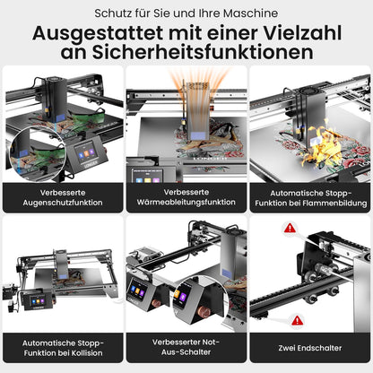 Longer 40W Laser Gravurgerät mit eigenentwickeltem Chip, 40000mW, 24000 mm/min, 3.5 Zoll Touchscreen & Offline-App Steuerung - für Metall, Holz, Acryl, Glas, Leder