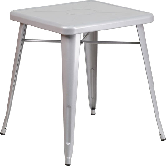 Flash Meubels Vierkant Binnen-Outdoor Tafel 64.77 x 63.5 x 15.24 cm ZILVER