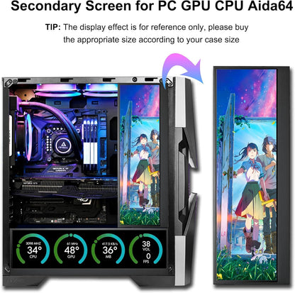 14 ''4K UHD IPS 3840x1100 Uitgerekt Bar Touchscreen Display Monitor voor Laptop PC Snelheidstemperatuur Windows Aida64 CPU GPU HDMI Secundaire Monitor voor Muziek Media Tijdlijn Bewerken