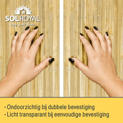 Sol Royal Privacy Scherm Bamboo Licht Glanzend 200x600 cm – Weerbestendig Bamboe Mat Wind Scherm Tuin Bamboe Balkonscherm – Robuust Natuurlijk Inkijkbescherming van Natuurlijk Bamboe Tuinscherm – B33