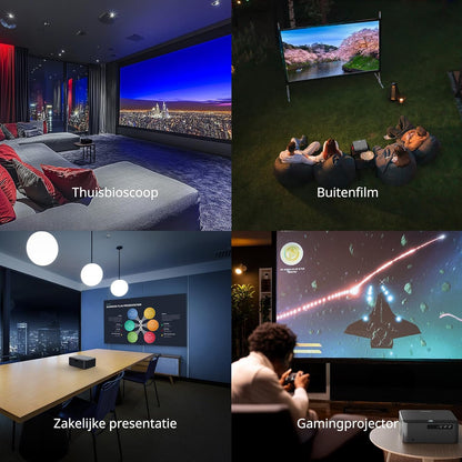 WEWATCH WP01 Smart Projector Full HD 1080P [Netflix & Dolby Audio] 700 lumen ISO met wifi/Bluetooth, automatische keystone-correctie en autofocus, thuisbioscoopprojector voor buiten