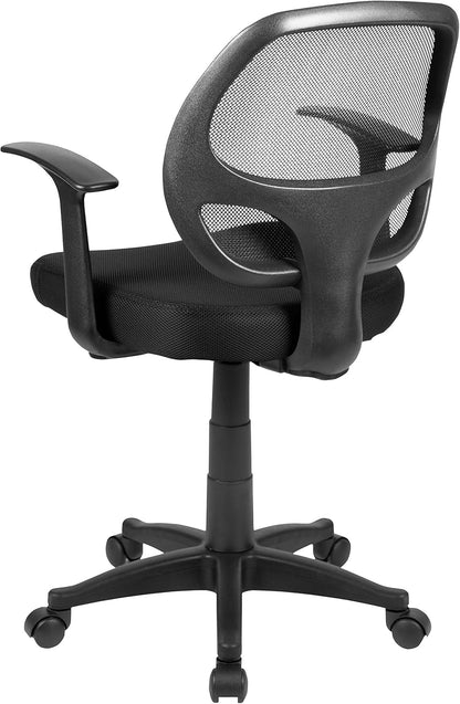 Flash Furniture Zwarte middenrug bureaustoel, stof, product in inch (l x b x h): 24,0 x 21,0 x 39,0