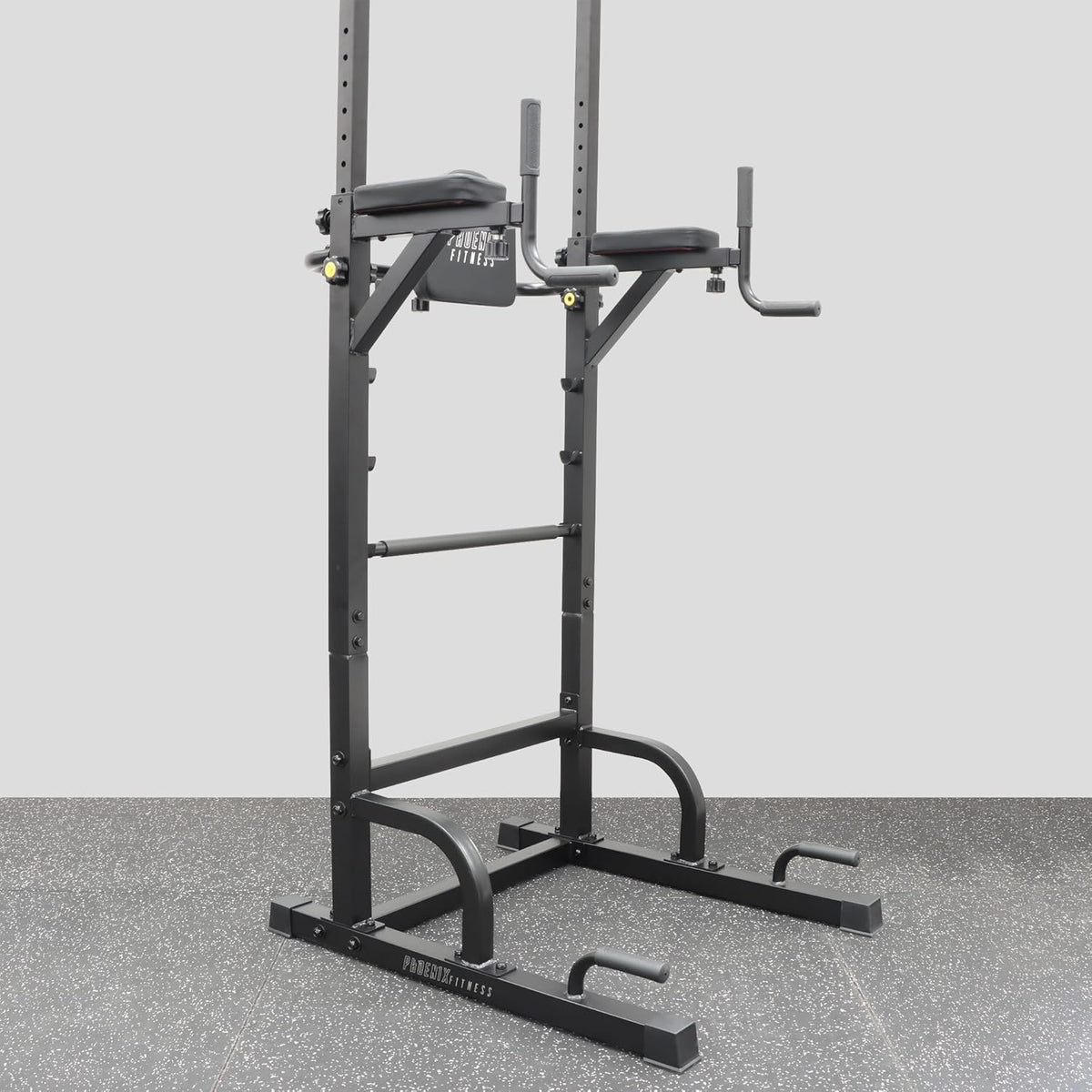 Phoenix Fitness Power Tower & Dip Station - Adjustable Pull Up Rack, Dip Stand & Push Up Bars for Strength Training Workout - Multifunctional Power Cage for Home Gym Exercise - Black - QUORE