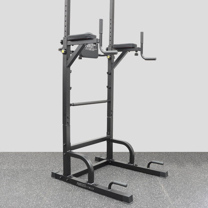 Phoenix Fitness Power Tower & Dip Station - Adjustable Pull Up Rack, Dip Stand & Push Up Bars for Strength Training Workout - Multifunctional Power Cage for Home Gym Exercise - Black - QUORE