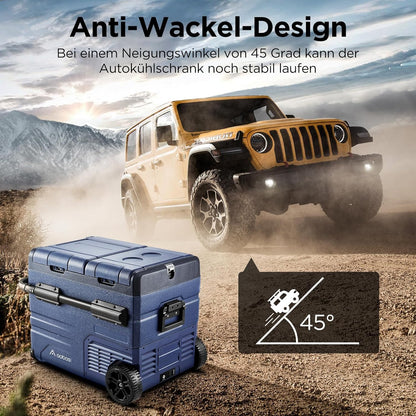 AAOBOSI Koelbox voor de auto, 45 liter, met USB-aansluiting, twee zones en dubbele deuren, elektrische koelbox tot -20 °C, voor auto, vrachtwagen, boot, camper, camping