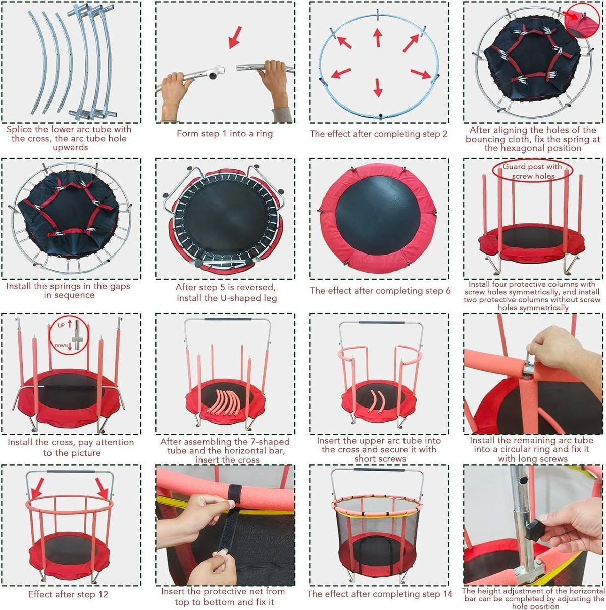 Trampoline voor kinderen, verstelbare baby peuter trampoline met basketbalring, 420 lbs indoor outdoor peuter trampoline met behuizing