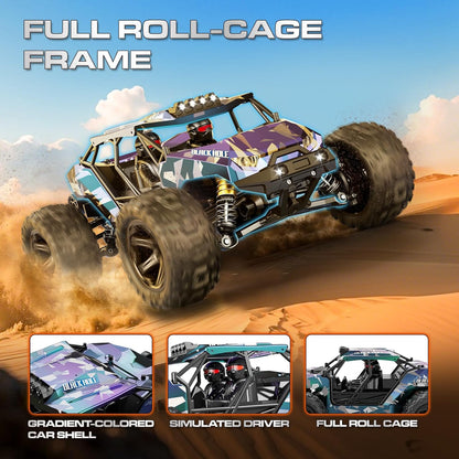 RC Auto – RC Truck – Radiografisch Voertuig – Bestuurbare Auto – 4WD Off-Road Truck – High Speed 40 km/h – Dubbele Oplaadbare Batterijen 1300mAh – 2 Sets Verwisselbare Banden