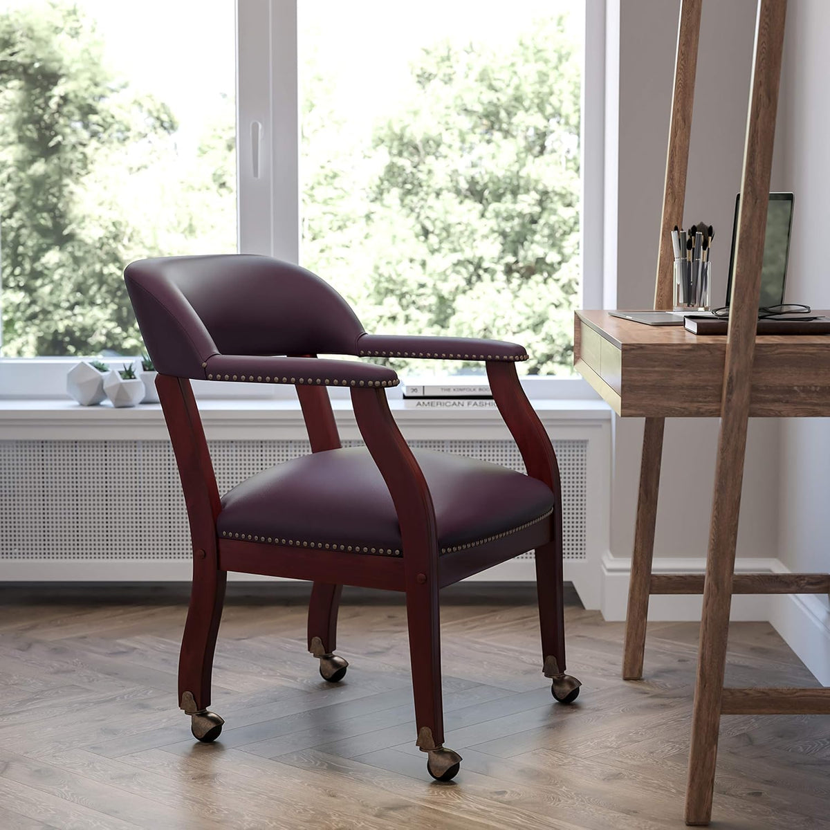 Flash Furniture Loveseats, schuim, leer, staal, hout, bordeauxrood ledersoft, 61 cm B x 60 cm D x 80 cm H