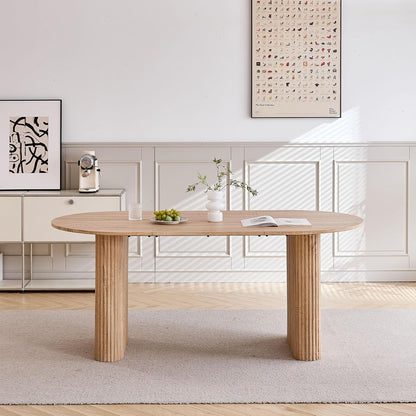 Grote Ovale Eettafel – Ovale Tafel – Keukentafel – Werktafel – Vergadertafel – MDF Houtlook – 180 x 90 cm – Rustiek & Stevig Ontwerp