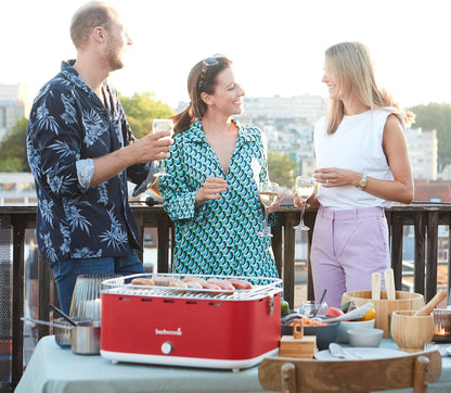 Barbecook tafel bbq Carlo houtskool barbecue met draagtas, geschikt voor 6 personen, Chili Pepper 44x33x21cm