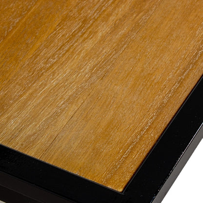 DRW Consoletafel van metaal en hout met bloemen, aarde en groentinten, 37 x 108 x 80 cm