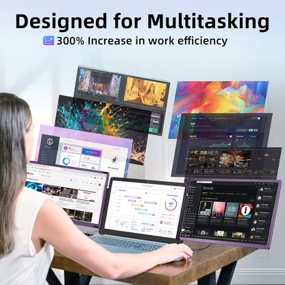 Laptopscherm Uitbreider – Extra Scherm – Draagbaar Beeldscherm – Second Screen – Schermvergroter – 15.6 Inch Full HD IPs – Verstelbaar Met 90° & 235° Rotatie – Lichtgewicht 900 Gram
