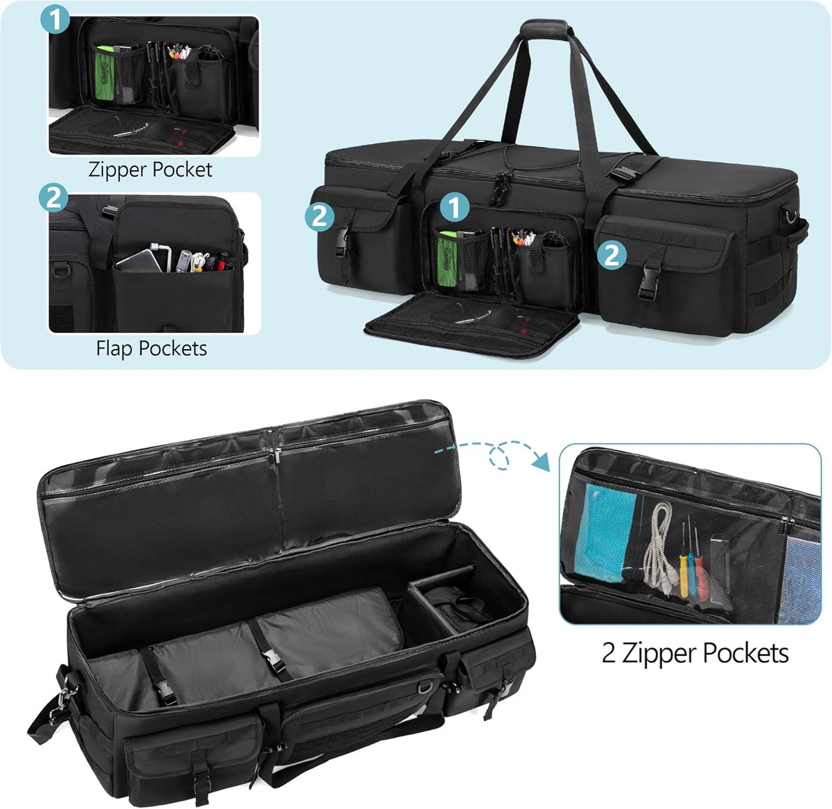 Telescoop draagtas, Zachte gevoerde Telescoopkoffer Compatibel met Celestron-telescoop, 40 inch Telescoop-opbergtas met Vaste Gespen voor Optische Buis en Statief, Bevestigde Kleine Tas