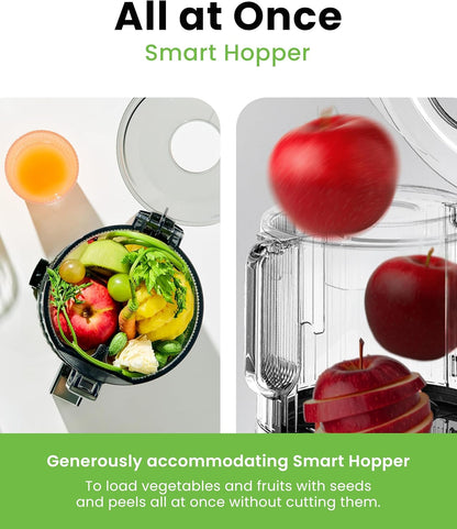 Hurom H70FT Nieuwe Slowjuicer | Elektrische koudepers | Sapcentrifuge voor groenten & fruit | 1,8L capaciteit | Automatische sapfunctie | BPA-vrij | 15 jaar garantie | titanium grijs