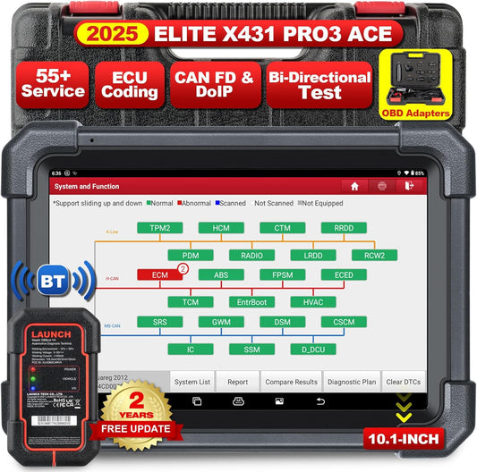 OBD2 Diagnosetool – Autodiagnose Scanner – ECU Codelezer – Foutcode Reader – Auto Scanner – 10,1 Inch Scherm – OEM Topologie Met Online Codering