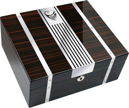 GERMANUS merken Humidor"Cowling" met digitale hygrometer en GERMANUS Crystal luchtbevochtiger Sigarenkelder