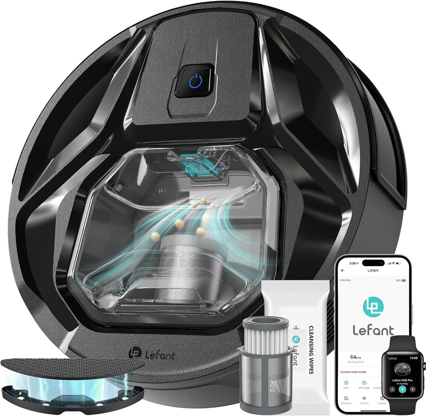 Robotstofzuiger – Robotstofzuiger Dweilrobot – Automatische Zuiger – Slimme Schoonmaakhulp – 6000 Pa Zuigkracht – Nauwkeurige Obstakelvermijding & Tapijtherkenning