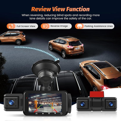 Dashcam Auto Voor Achter – Autocamera – Dashboardcamera – Rijcamera – Car Camera – 4K+1080P Opname – Nachtzicht & Parkeermonitor