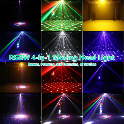 Moving Head LED 60W Beam Disco Light Partylict 21CH Stage Light Disco Light for Party Cellar Wedding Club (Spherical Shape) - QUORE