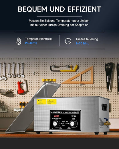 Ultrasone Reiniger – Ultrasoon Apparaat – Schoonmaakmachine – Reinigingsbad – Spoelbak – 22 Liter Tank – Roestvrijstalen Behuizing – Instelbare Timer en Verwarming Tot 80°C