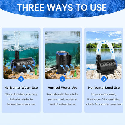 Regelbare Vijverpomp – Tuinvijverpomp – Beeklooppomp – Filterpomp – Eco-pomp – 8000 L/U Capaciteit – Instelbare Waterstroom Met Controller