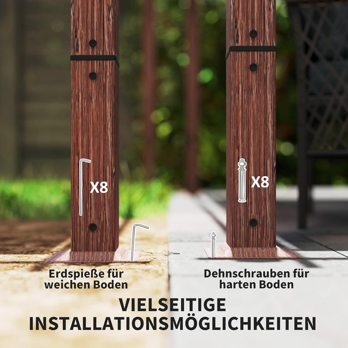 Outsunny Pergola approx. 3x4m Garten Pavillon mit magnetischen Pad, Terrassendachung aus Aluminium, Gartenpavillon mit verstellbares Dach, Freistehend, UV Schutz 30+, für Terrasse und Garten, - QUORE