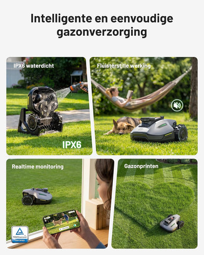 Robotmaaier – Automatische Grasmaaier – Gazonmaaier – Robot Grasmaaier – Tuinmaaier – Drievoudige Camera AI Navigatie – Geschikt Tot 500 m² Gazon