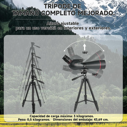 Ultra HD 20-60 x 82 telescoop, FMC-lens, BAK4-prisma, IPX7 waterdicht, met statief, tas en adapter, voor vogels spotten, wilde dieren observeren en schietoefeningen