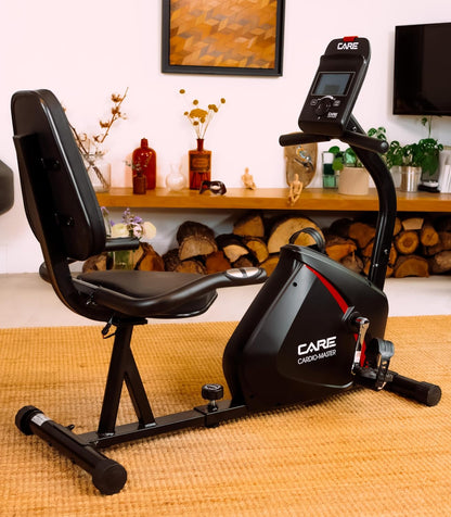 CARE FITNESS - Exercise bike - Cardio Master Connected - Adjustable & Comfortable - Shipped pedals - Magnetic resistance - 21 programs - QUORE