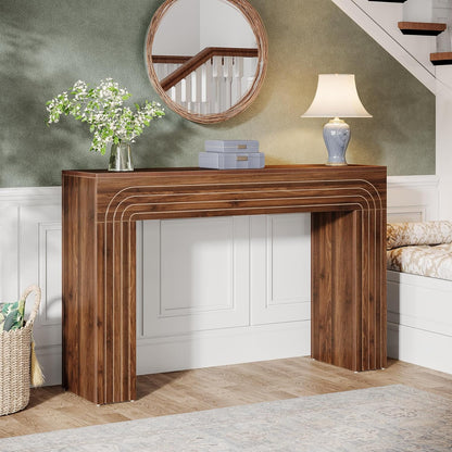 Tribesigns Console Table 140 x 34 x 90 cm | Coffee Table | Hallway Table for Small Spaces | Console Narrow Long in the Entrance | Hallway Living Room | Vintage Brown