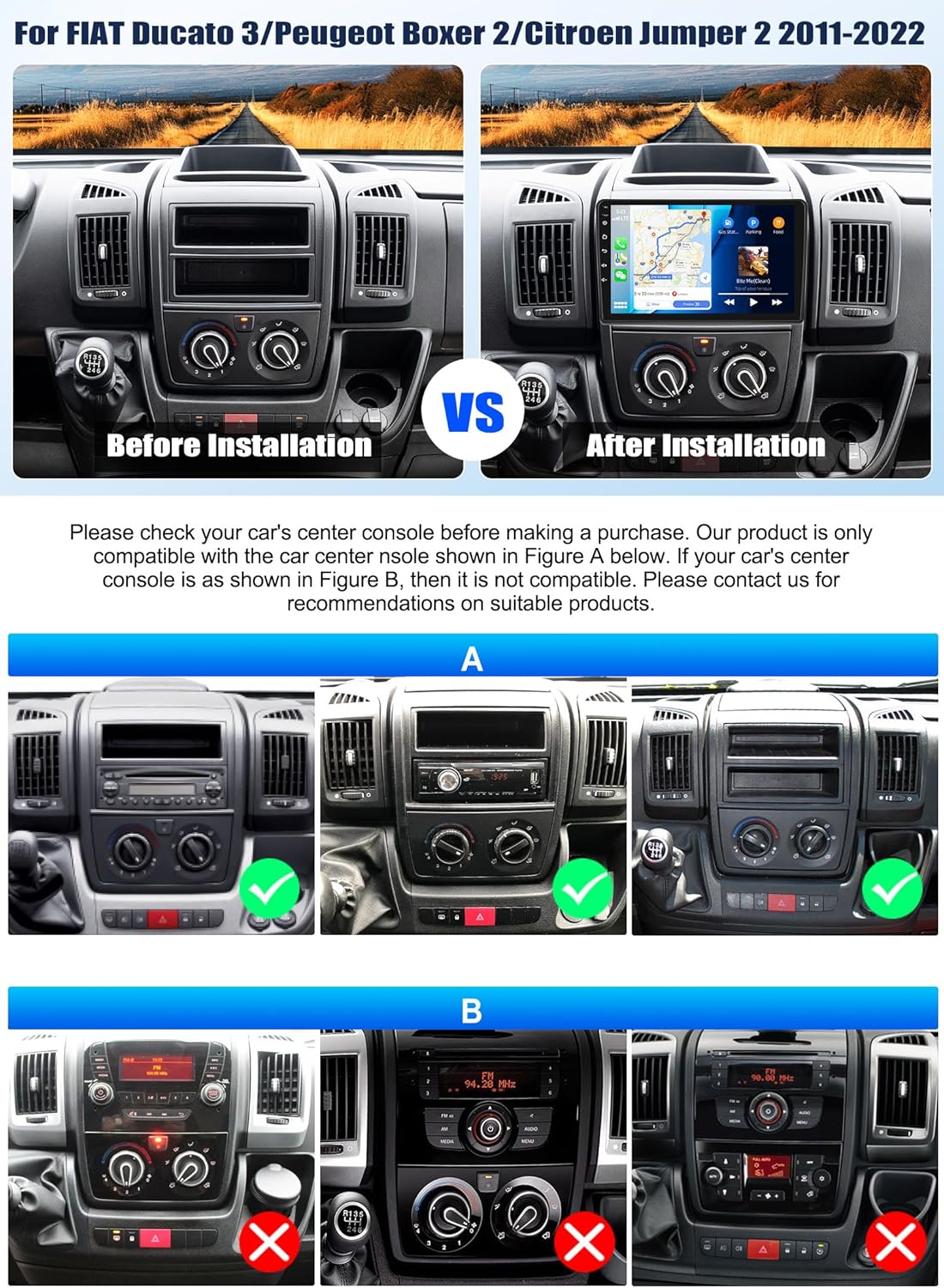 Android 15 Autoradio – Multimedia Systeem – Navigatie Radio – Draadloze CarPlay – Bluetooth Autoradio – 9 Inch Touchscreen – 8-Core Processor Met 6+128GB Geheugen