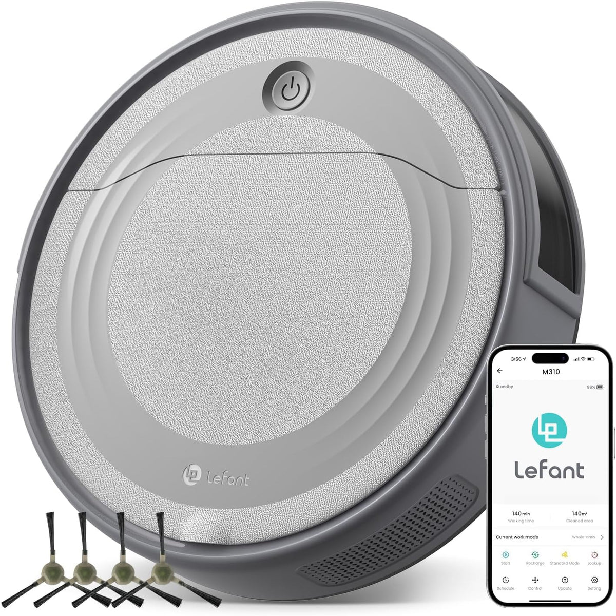 Robotstofzuiger – Robotstofzuiger met App – Stofzuiger Robot – Dweilrobot – Automatische Stofzuiger – Krachtige Zuigkracht 4500Pa – Lange Batterijduur 180 Minuten
