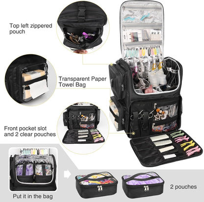 Relavel Hair Tools Reistas, haarstylist, rugzak, kapper, cosmetologie tas, warmte-isolatie, volledige laag voor krultang, haarstijltang, reisaccessoires, trein case, kappersorganizer