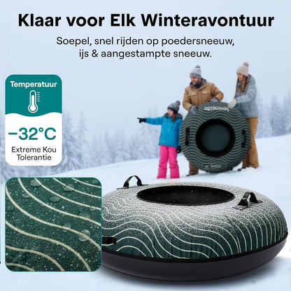SereneLife Sneeuwband – Opblaasbare Snow Tube voor Skiën & Rodelen, 102/100/122 cm, Harde Kunststof Bodem, Rubber Binnenband, Oxford Cover, Sleepkoord, Ideaal voor Wintersport - QUORE