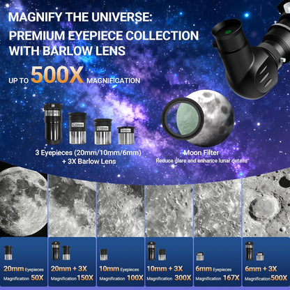 1000-90mm Astronomische refractor telescoop met Equatoriale Montage en Statief