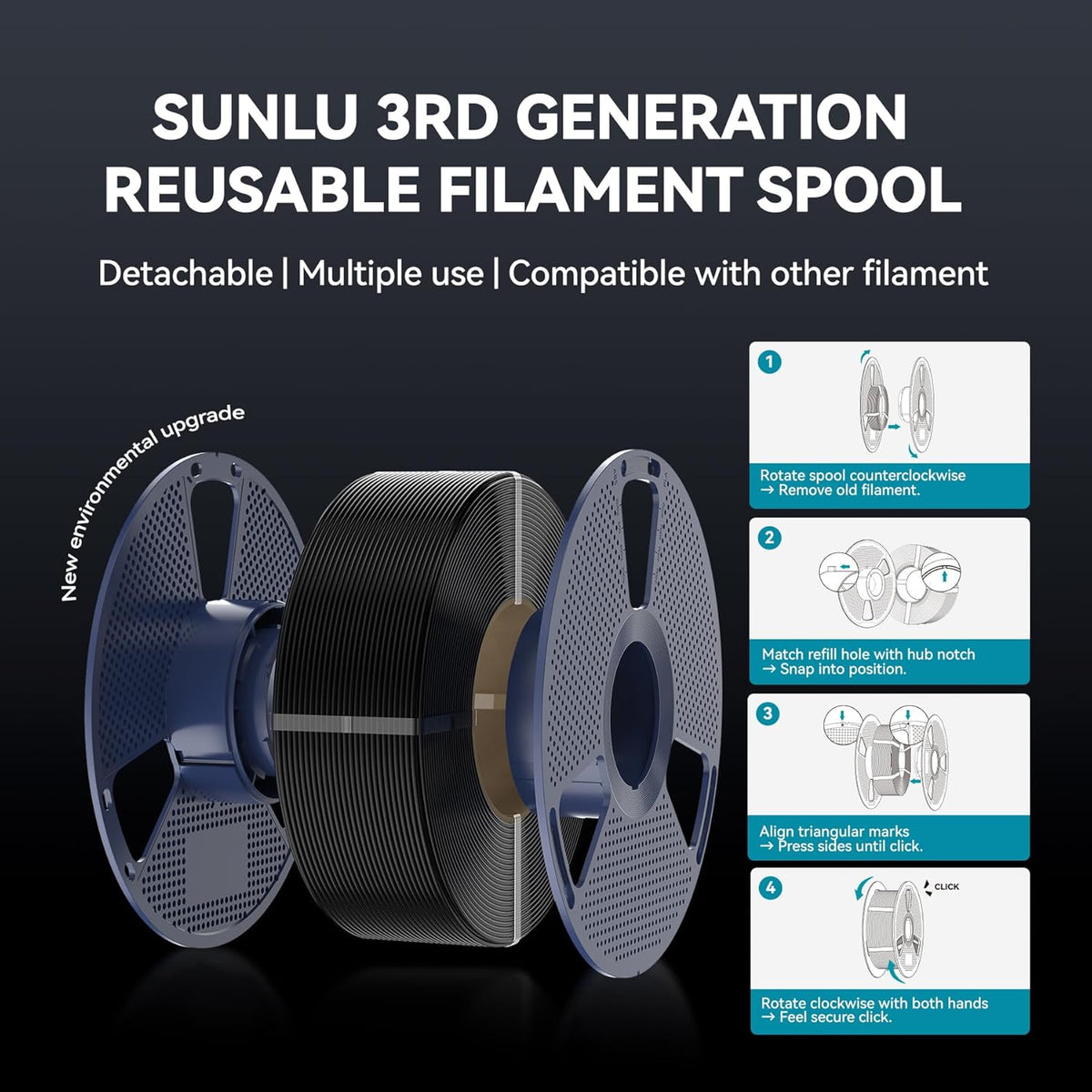 SUNLU 10KG High Speed PLA+2.0 Filament 1.75mm, PLA Plus 2.0 3D Printer Filament with High Flowability, Designed for Fast 3D Printing, Black+White+Gray+Blue+Red+Yellow+Green+Pink+Olive Green+Orange