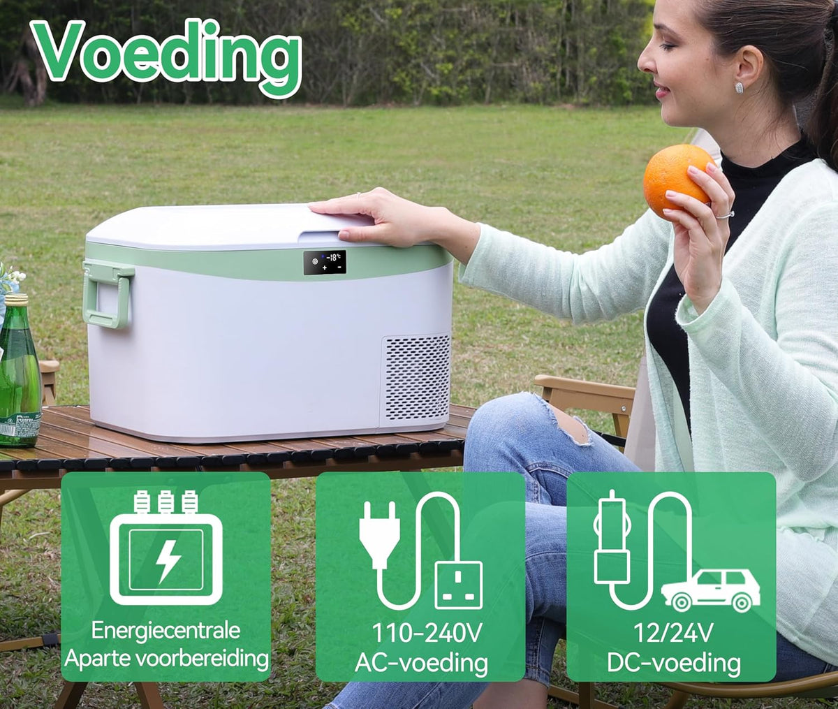 Compressor Koelbox – Draagbare Koelkast – Mobiele Vriezer – Auto Koelbox – Camping Koelbox – 12,8 Liter Inhoud – Snelle Koeling Tot -18°C