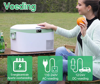 Compressor Koelbox – Draagbare Koelkast – Mobiele Vriezer – Auto Koelbox – Camping Koelbox – 12,8 Liter Inhoud – Snelle Koeling Tot -18°C