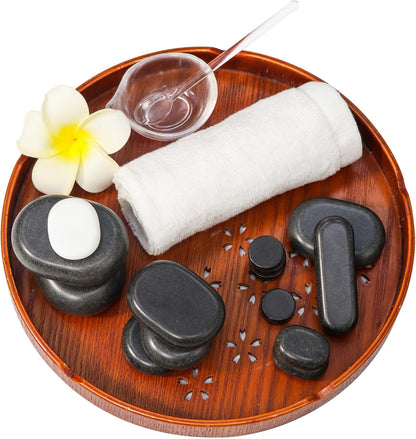 Master Massage Hot Stone Hete Massagestenen in decoratieve Bamboekist 40 stuks