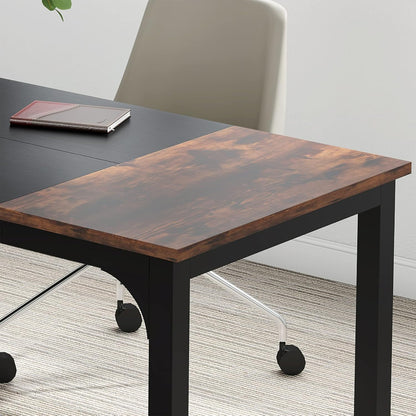 Tribesigns Computer Desk 160x80CM Large Industrial Desk for Home Office, PC and Laptop Workstation with Spacious Worktop and Leg Space, Sturdy Metal Frame (Rustic Brown)