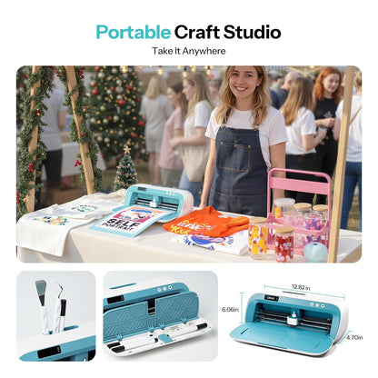 Snijmachine – Plottermachine – Snijplotter – Hobby Plotter – Plotter – Print Then Cut A4 – Nederlandstalig LED-scherm – Blauw