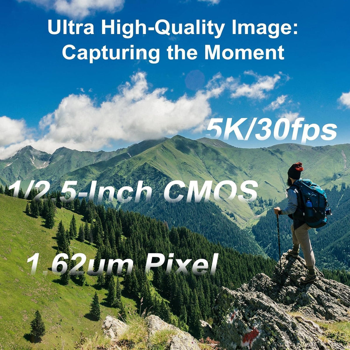 ORDRO M3 draagbare videocamera, 5 K/30 fps vlogging-camera-camcorder met 3,5 inch draaibaar touchscreen voor YouTube TikTok Video Vlog