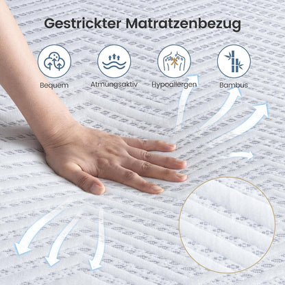 Koudschuim Matras – 7-Zones Matras – Orthopedisch Matras – Hypoallergeen Matras – Medium Stevig Matras – 120x200 cm – Afneembare Wasbare Hoes