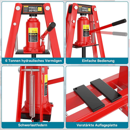 Wiltec A-frame werkplaatspers 6 t hydraulische persdrukmachine persmachine