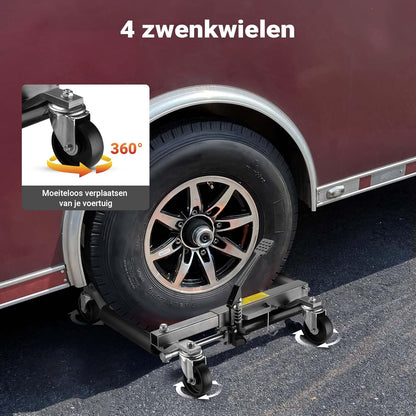 Wiltec rangeerhulp 2x autokrik tot 680 kg draagvermogen per krik, hydraulische krik voor 30 cm bandbreedte