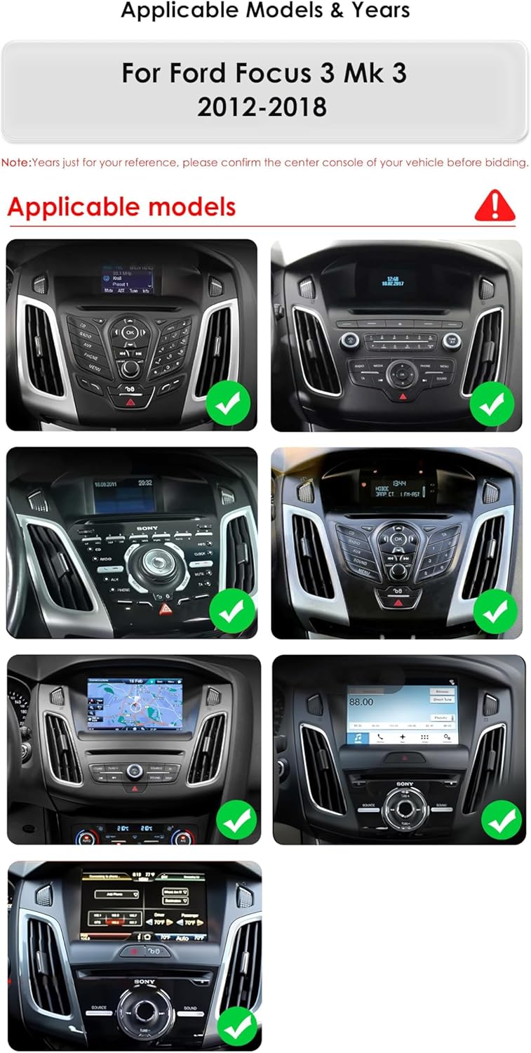 Ossuret Autoradio voor Ford Focus 3 MK3 (2011-2019, 9,7 Inch Android 13 Touchscreen 2+32GB GPS Navigatie met Carplay Android Auto WiFi Bluetooth USB Stuurwielbediening