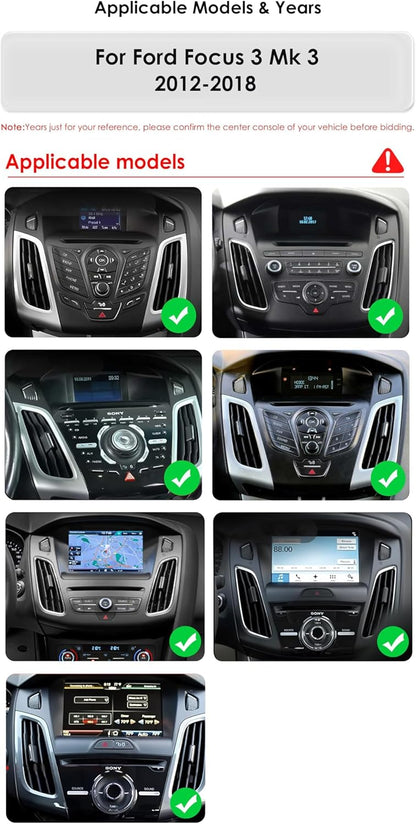 Ossuret Autoradio voor Ford Focus 3 MK3 (2011-2019, 9,7 Inch Android 13 Touchscreen 2+32GB GPS Navigatie met Carplay Android Auto WiFi Bluetooth USB Stuurwielbediening